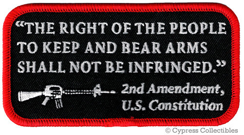 2nd AMENDMENT PATCH US CONSTITUTION GUN RIGHTS embroidered iron-on SECOND 2A