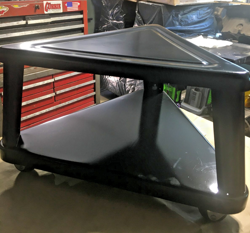 Mechanics Rolling Triangular Seat W/Shelf Vintage