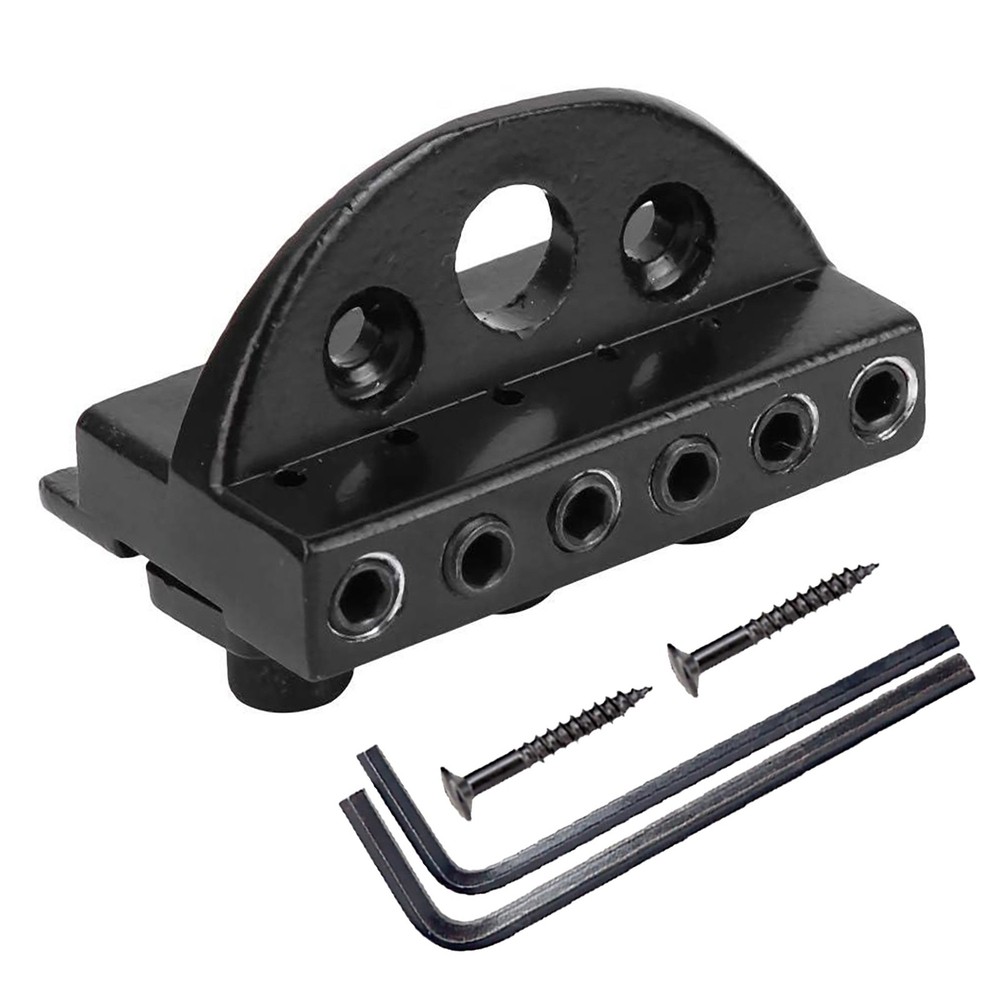 Headless Guitar Lock Nut Hardware Assembly for 6-String Models Black Zinc Alloy