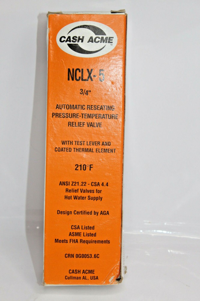 20NN11 CASH ACME NCLX-5 Temperature / Relief Valve For Water Heater