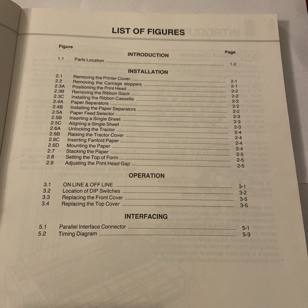 PANASONIC IMPACT DOT MATRIX PRINTER KX-P1123 OPERATING INSTRUCTIONS - FREE P&P