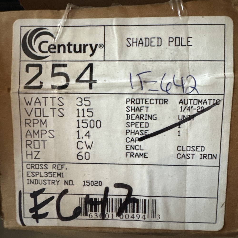 Century 254A Unit Bearing Motor