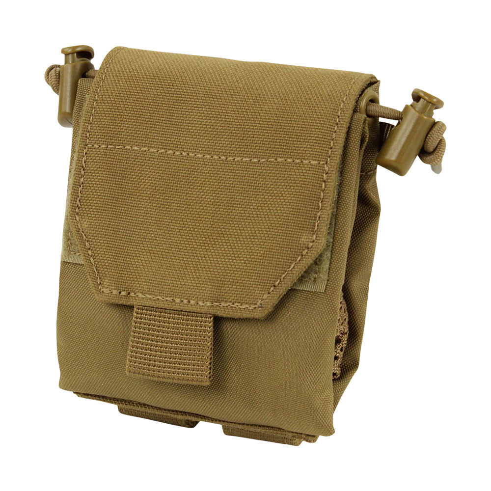 Modular MOLLE Hook Loop Magazine Micro Dump Bungee Retention Pouch Coyote
