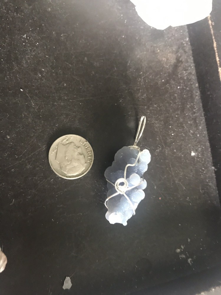 Beautiful Natural Grape Agate Sterling Silver Wrapped Pendant