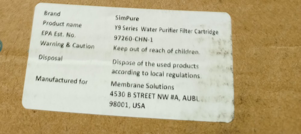 Sim Pure Y9 Series PPC Filter