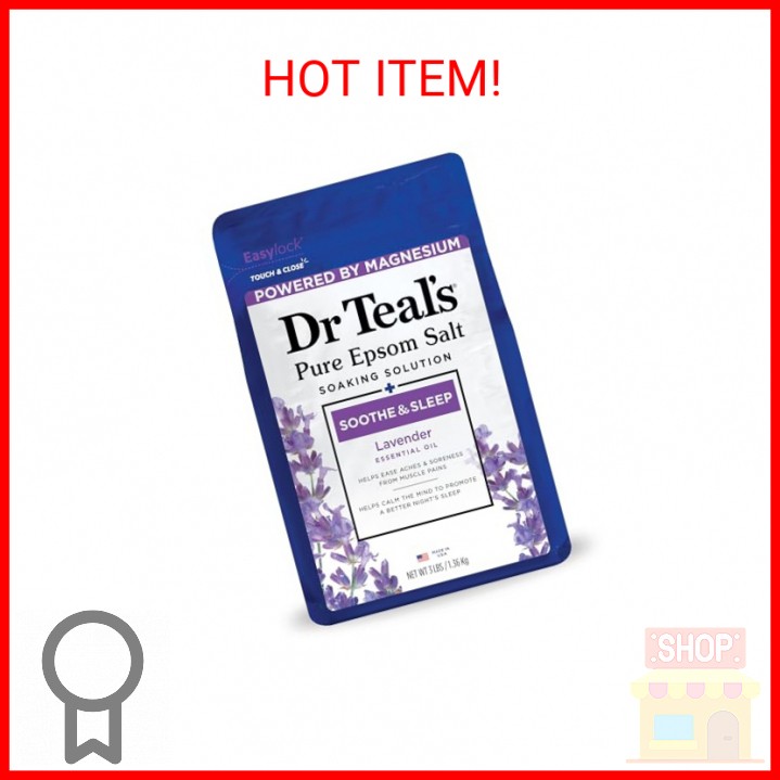 Dr Teal's Epsom Salt Soaking Solution, Soothe & Sleep, Lavender, 3lbs