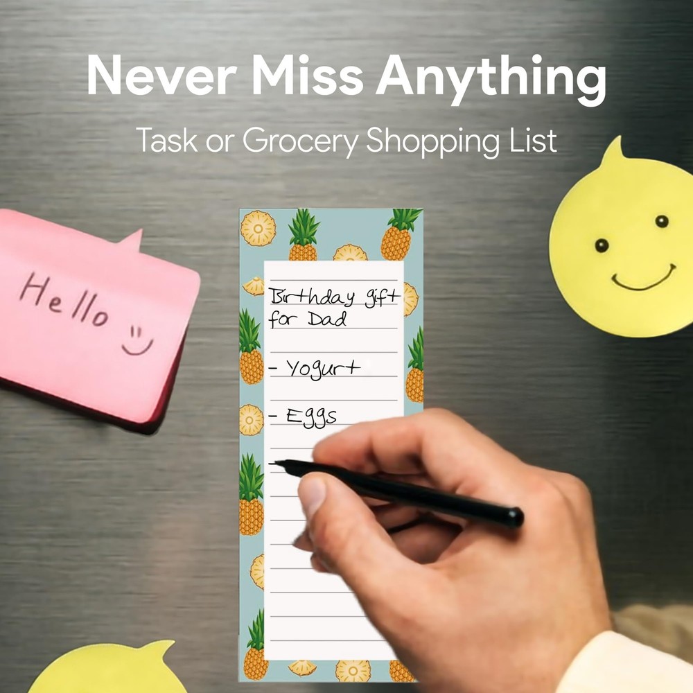 8 Magnetic Notepads – for Grocery 8 Pack- Medium, MEDIUM 8 PACK