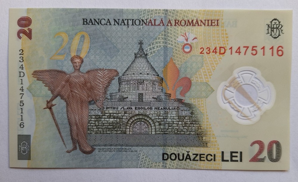 Romania 20 Lei 2023 Polymer Banknote,  UNC Romanian
