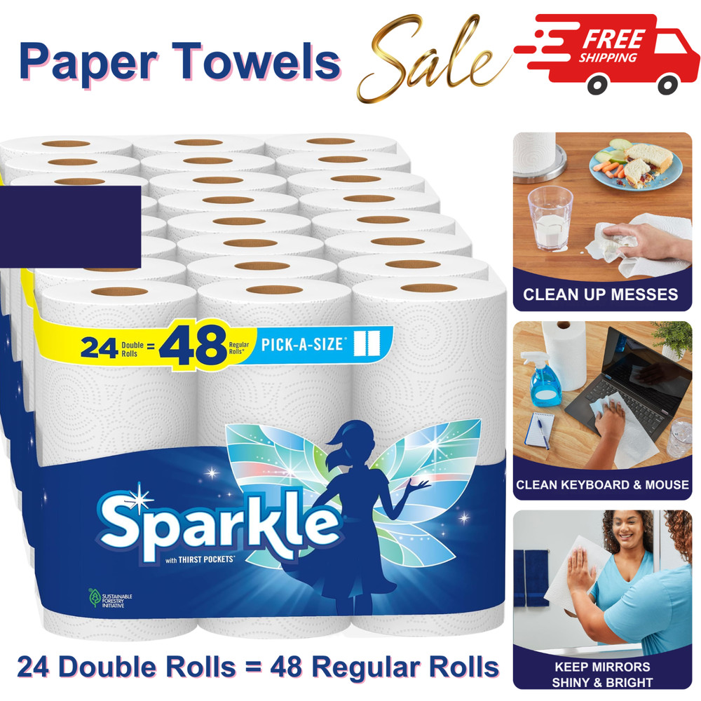 Sparkle Pick-A-Size Paper Towels, 24 Double Rolls = 48 Regular Rolls, Everyday