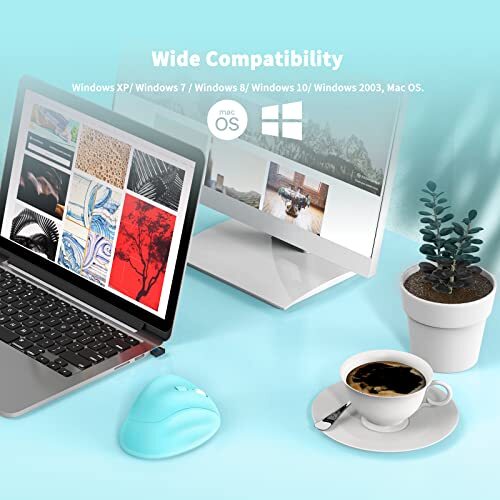 Ergonomic Wireless Mouse with USB Receiver for PC Computer Laptop and Desktop...