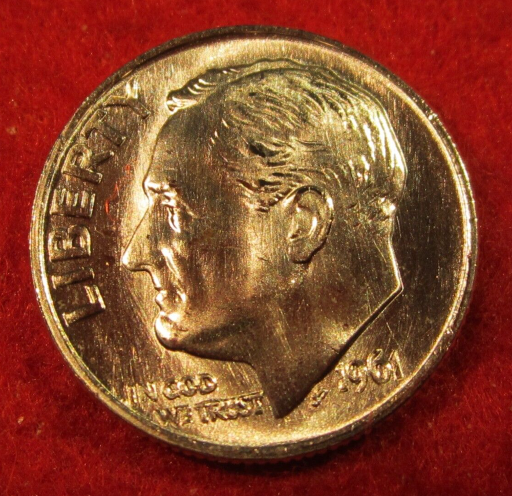 1961 P Roosevelt Dime - 90% Silver - BU - Uncirculated