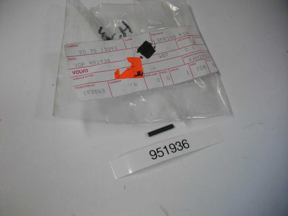 Volvo Penta 951936 Spring Pin OEM Sterndrive