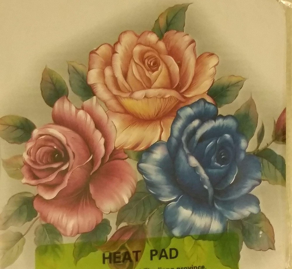 1 Natural Bamboo Heat Pad, Kitchen Decor, COLORFUL FLOWERS, square