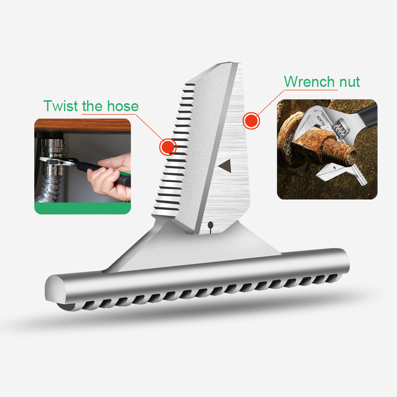 Monkey Wrench Large Opening Dual-Use Twist Screws Adjustable Pipe Spanner Tool