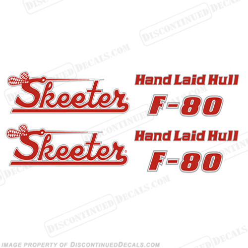 Fits Skeeter F-80 Decal Partial Package - Red/White/Silver