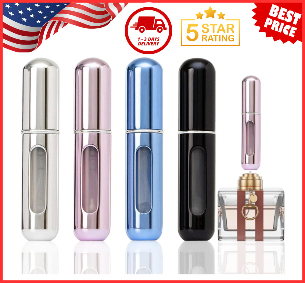 4Pcs Mini Refillable Perfume Atomizer – Travel Spray Bottle for Cologne & Pocket