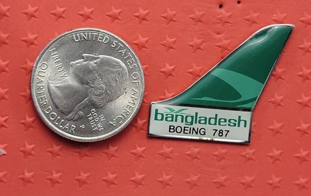 Bangledesh Boeing 787 Airplane Fin Tail Wing Pin Green