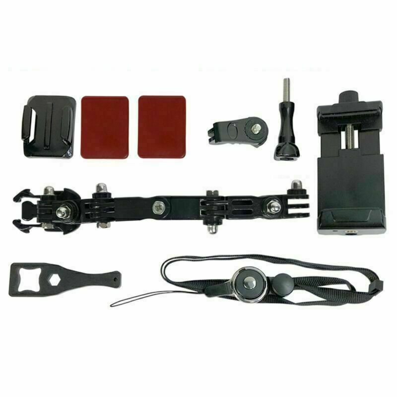 For 4-7"Cell Phone 9PCS Bracket Adjustable Helmet Curved Side Mount Holder Stand