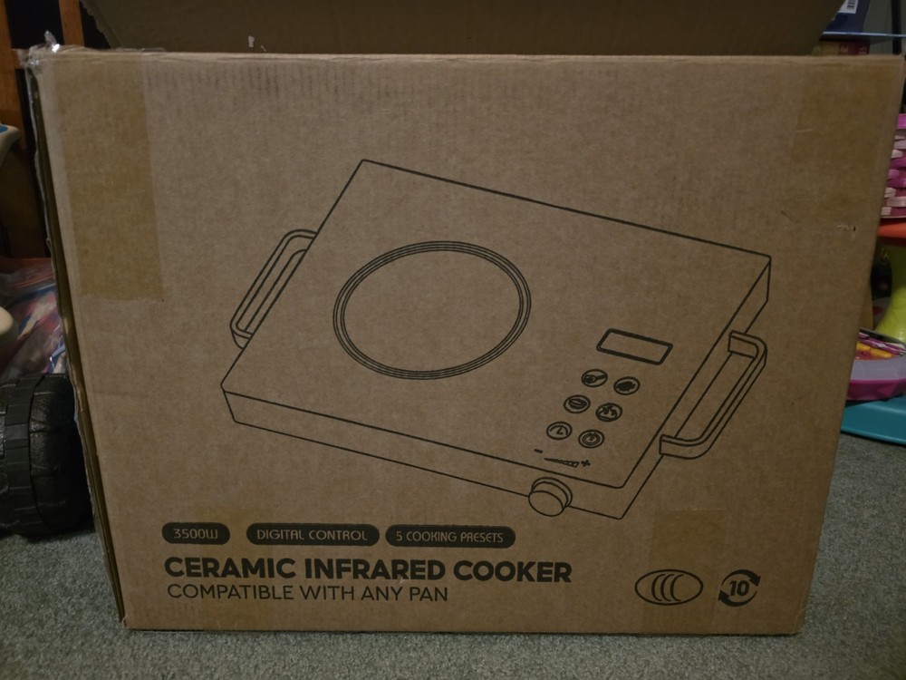 Portable Infrared Burner 3500W Electric Burner with 3-Hour Timer - Touch Control