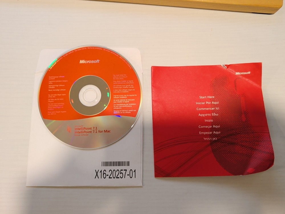 Microsoft IntelliPoint 7.1 for Windows and Mac PC CD-ROM Mouse Software