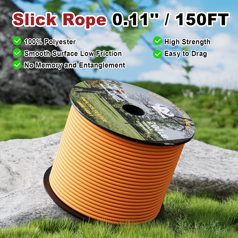 Arborist Throw Line Kit Rope & 12-16oz Weights Tree Trimming Set