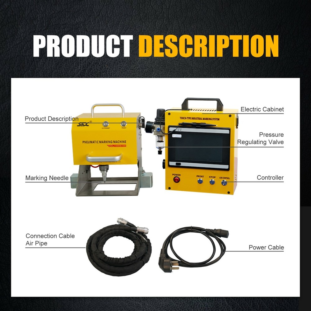 Portable Dot Peen Marking Engraver Machine for VIN Code Date 120*50mm