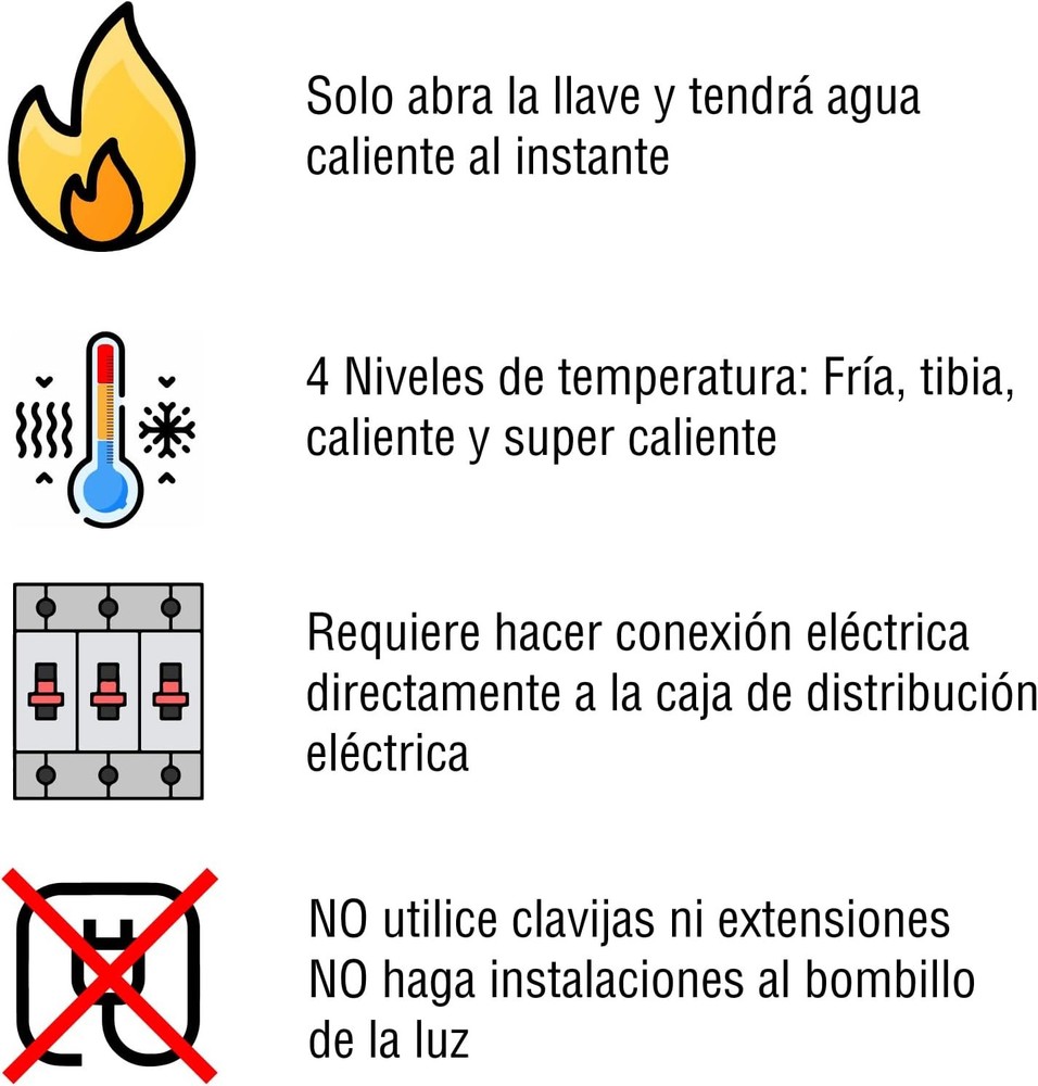 Calentador de agua electrico Ducha 220V - 110V electrica bano cocina RV Portatil