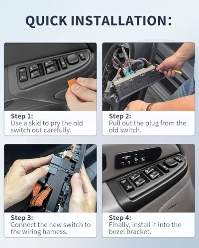 Driver Side Master Power Window Switch (Tan Bezel) with Power Folding 920-022