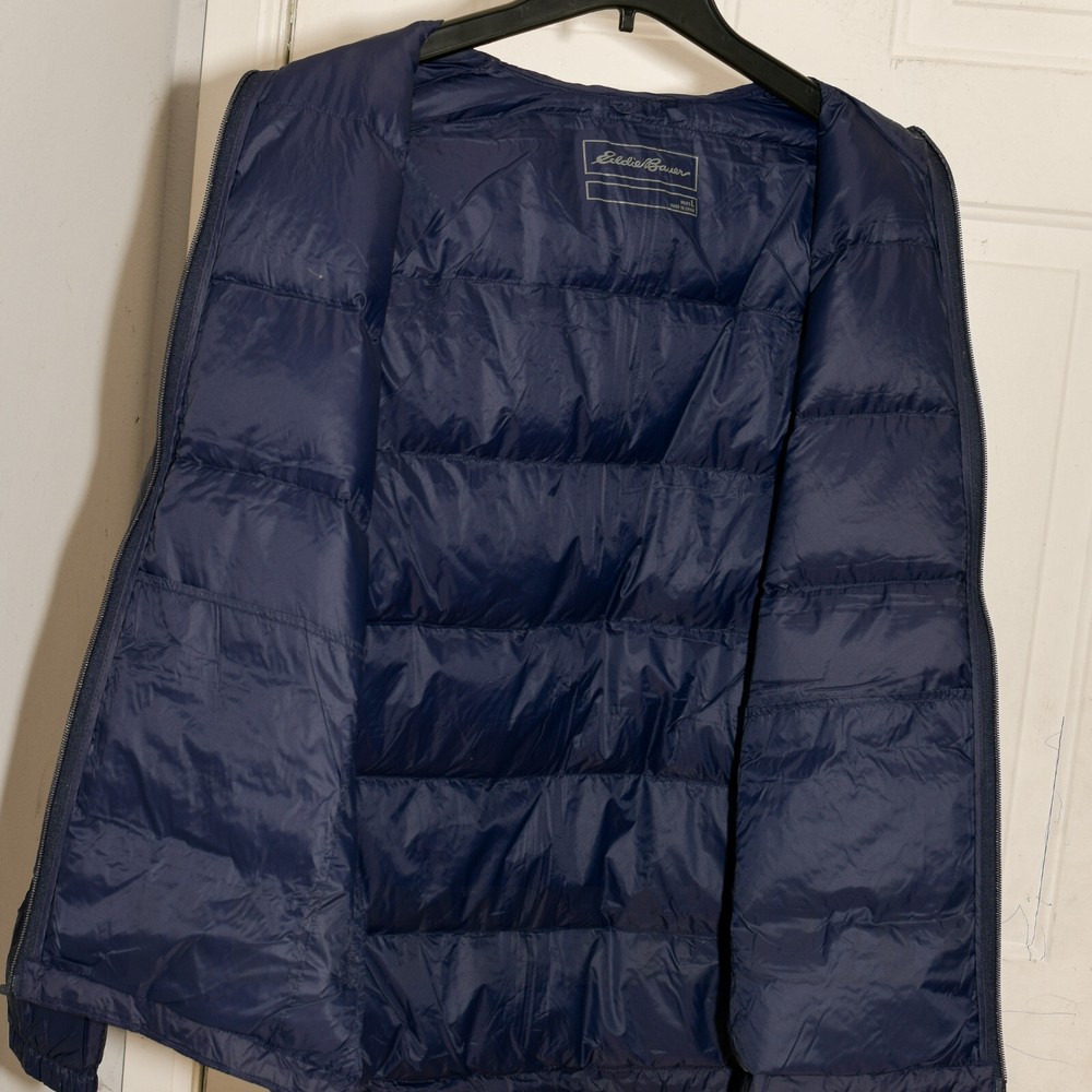 Blue NWT Eddie Bauer Men’s Hooded Down Jacket