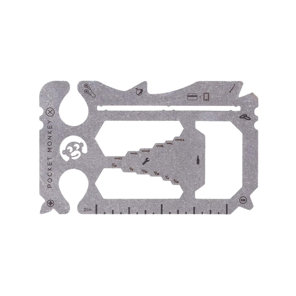 Zootility PocketMonkey X Wallet Size Multi Tool - Silver