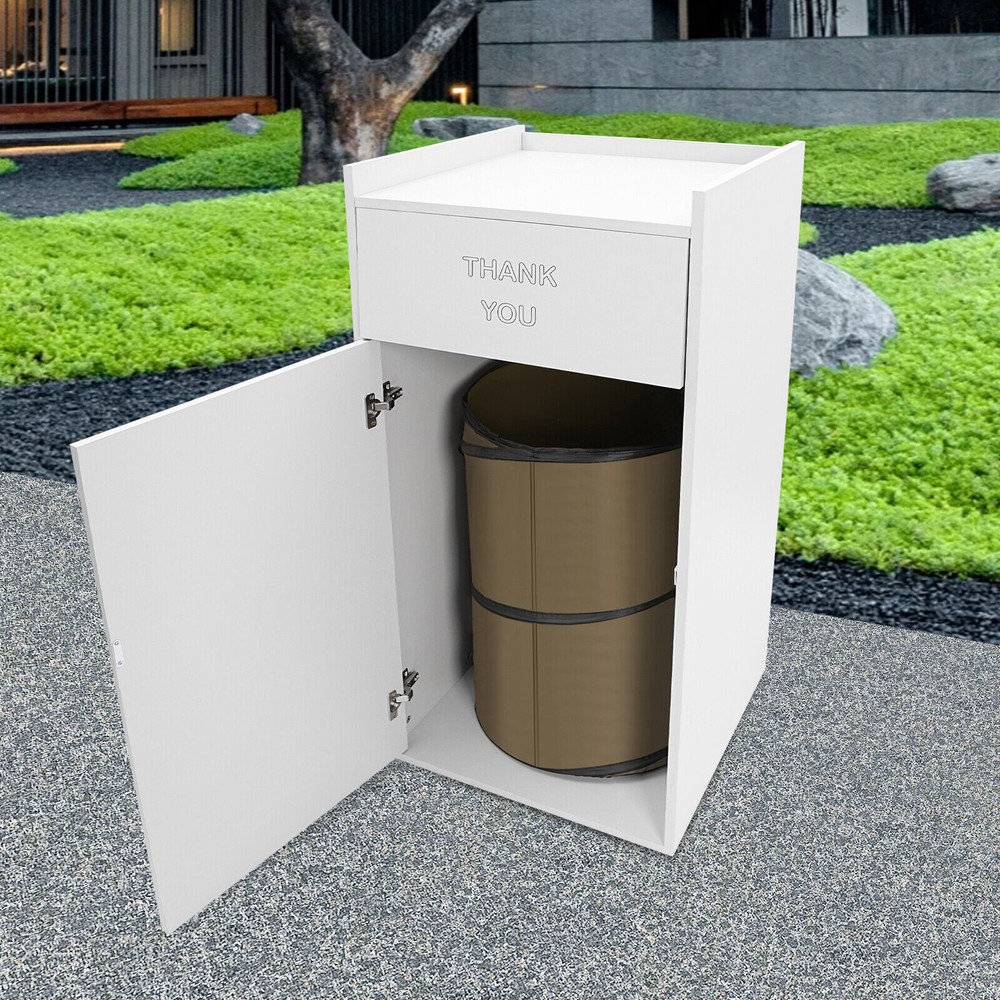 Trash Can, Commercial Trash Can, Trash Can Cabinet Rectangular Silver Modern