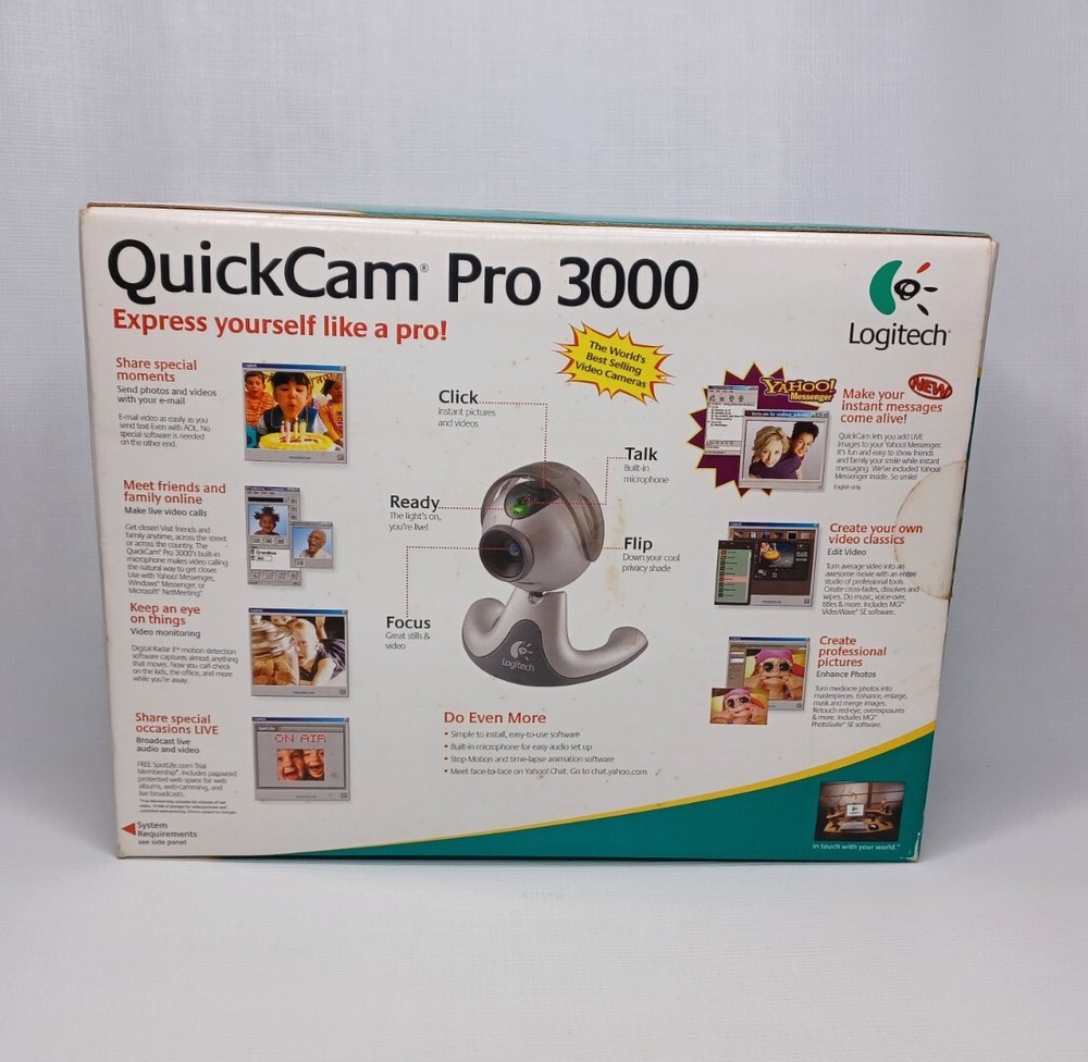 Logitech QuickCam Pro 3000 Web Cam Vintage Unopened