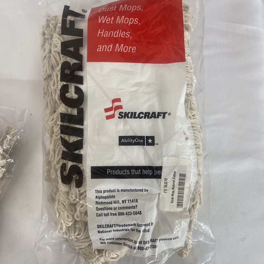 Skilcraft Oval Dust Mop Natural Cotton 5” X 48”