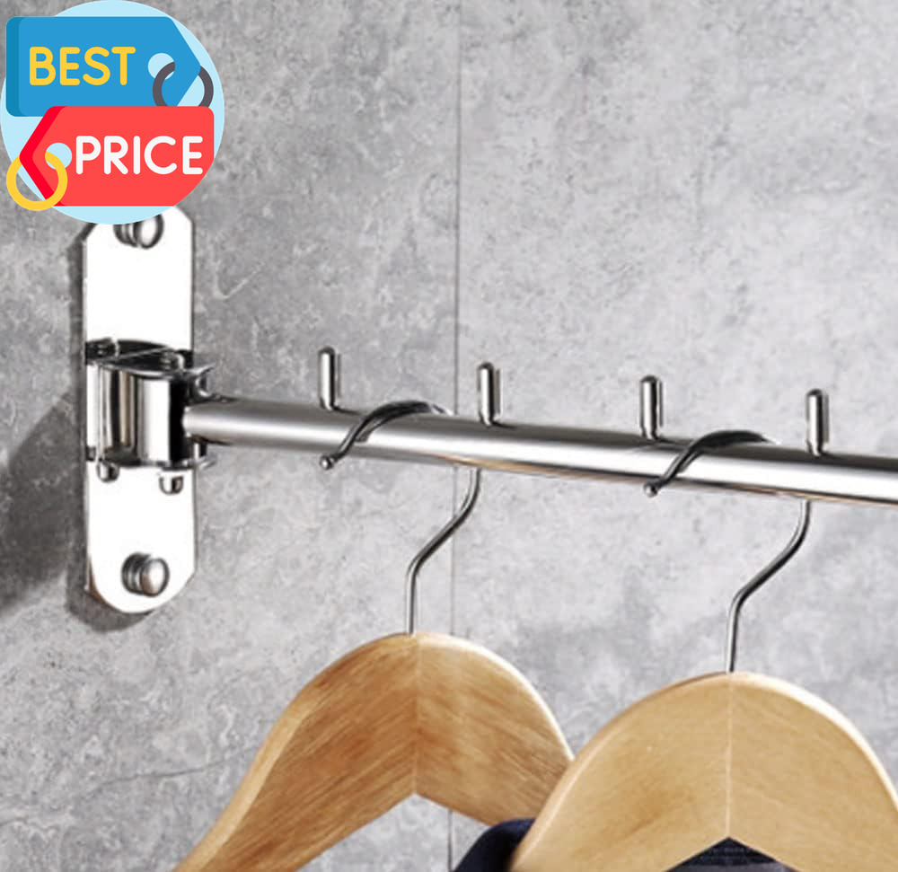 Clothes Hanger Rack Swing Arm Folding Clothes Hanger Wall Mounted Space Saving