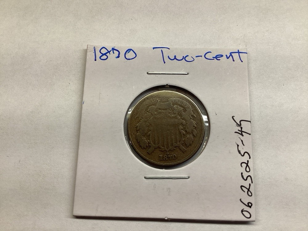 1870 Two Cent Piece US Copper Coin 062525 49tr