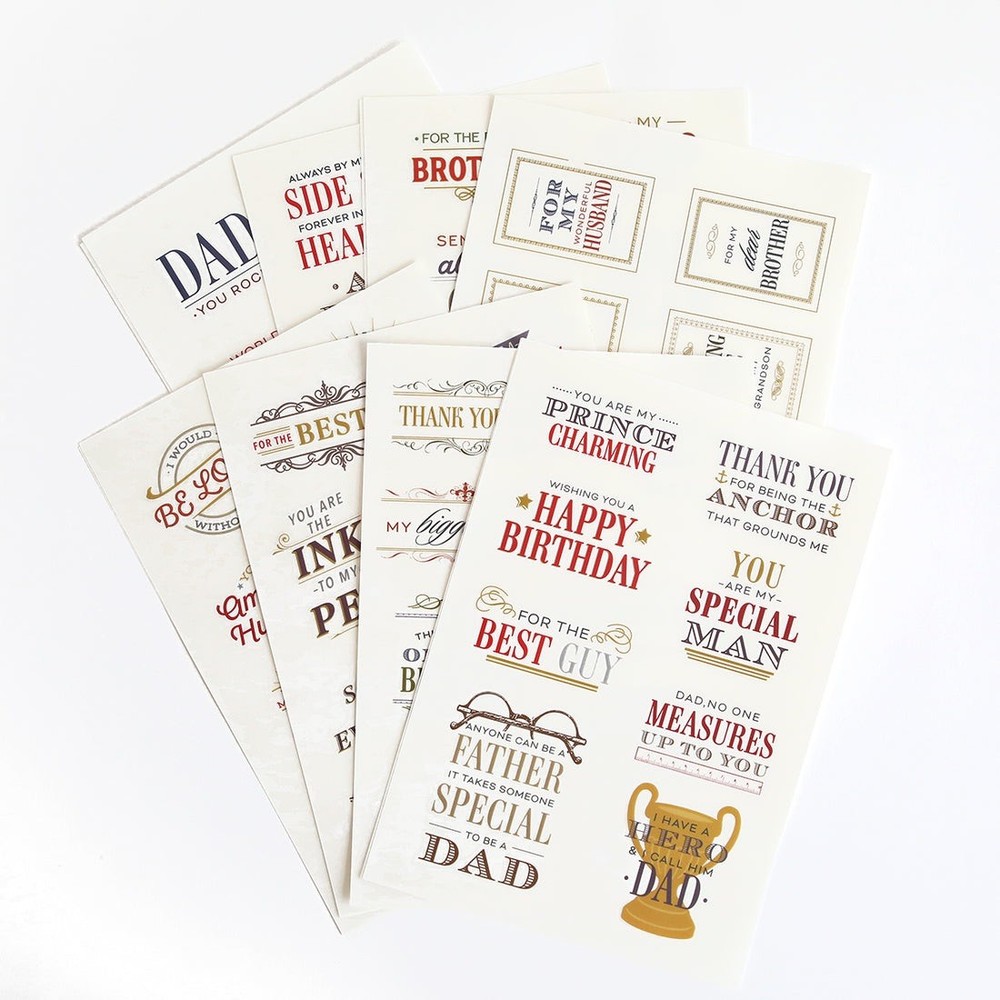 Anna Griffin Sentiments For Him Rub On Transfers - 2 Sets -(64) Rub Ons per Set