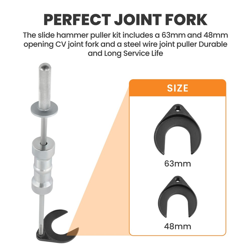 Heavy Duty Inner CV Axle Removal Tool w/ Slide Hammer & CV Joint Puller Set