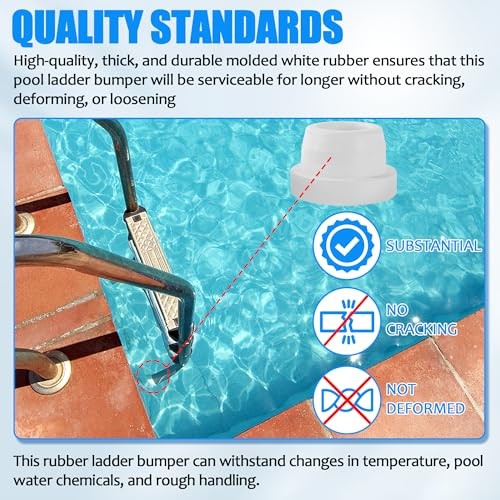 (-Pack, White) Inside Pools Ladder Bumpers for Inground Pools Inside Plug 2