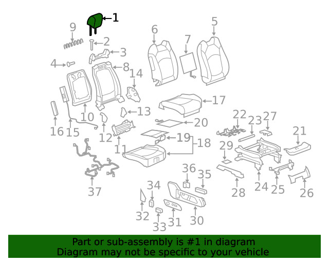 Genuine GM Headrest 25845196