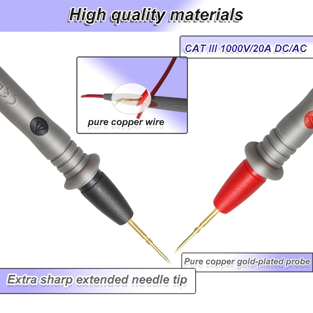Professional Multimeter Test Leads 1000V 20A, Kit, Ultra-Sharp...