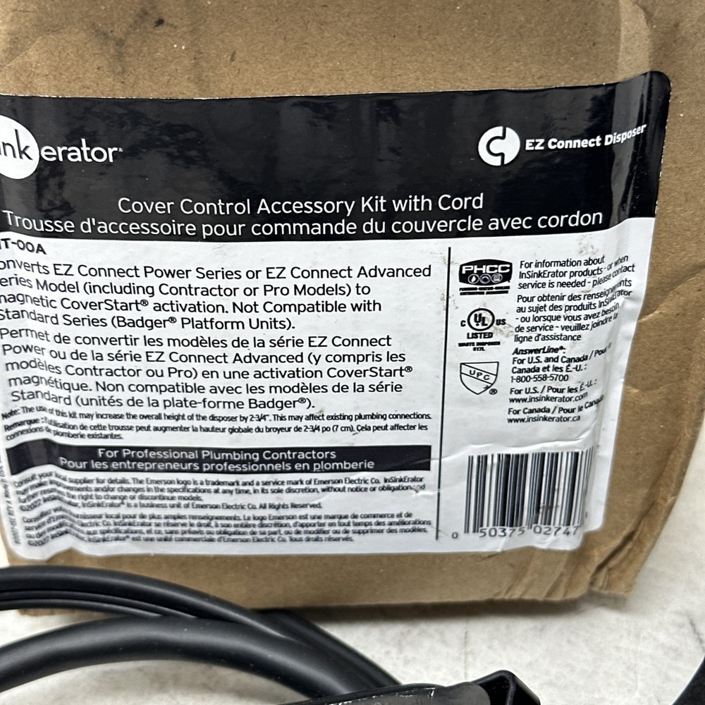 InSinkErator CCKIT-00A Evolution Batch Feed Adaptor Cover Control Kit, Black