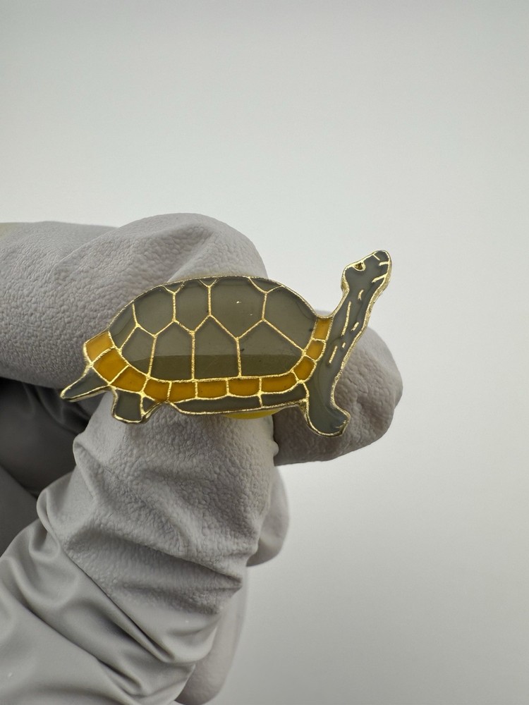 Tortoise Turtle Enamel Lapel Pin.