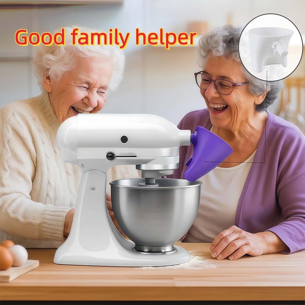Durable Universal KitchenAid-Compatible Efficient Easy-To-Use Mixer Flour Funnel