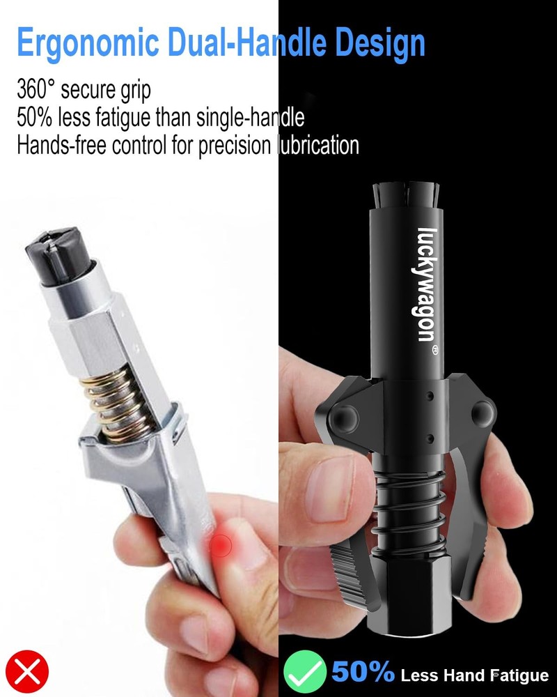 luckywagon Grease Gun Coupler 2 Black - 2 PCS,