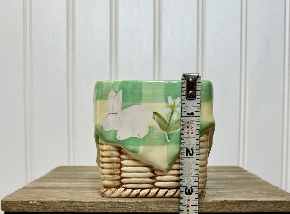 Vintage Easter Bunny Spring 3D Basket & Box WCL Ceramic Set Cottagecore Tabletop