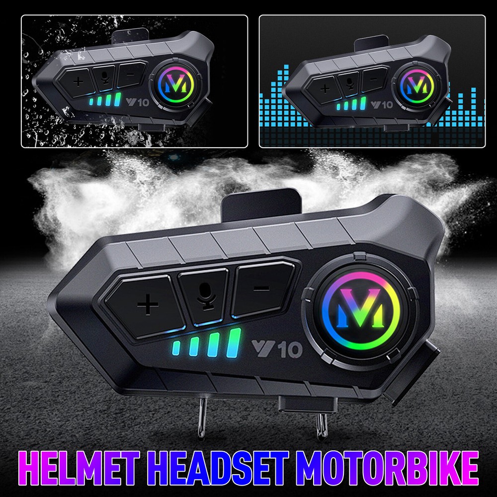 Motorcycle Helmet Headset Intercom Wireless Bluetooth Headphone HiFi Waterproof
