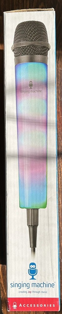 Singing Machine Light Up Multicolor Wired Microphone Synchronized LED Lights NEW