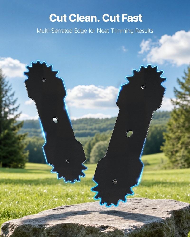 Edger Replacement Blades 8.8in, 3-Pack, Sharp Multi-Serrated, 65Mn Steel, WP
