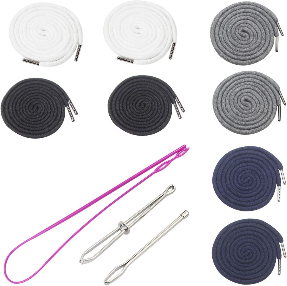 Versatile Drawstring Replacement Set with Threaders - Ideal for Pants and Coats