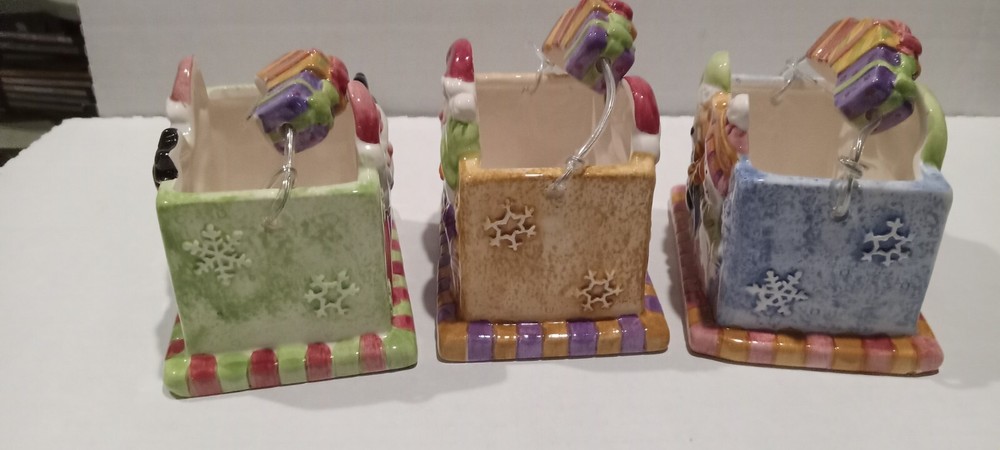 Set Of 3 Ceramic Christmas Baskets